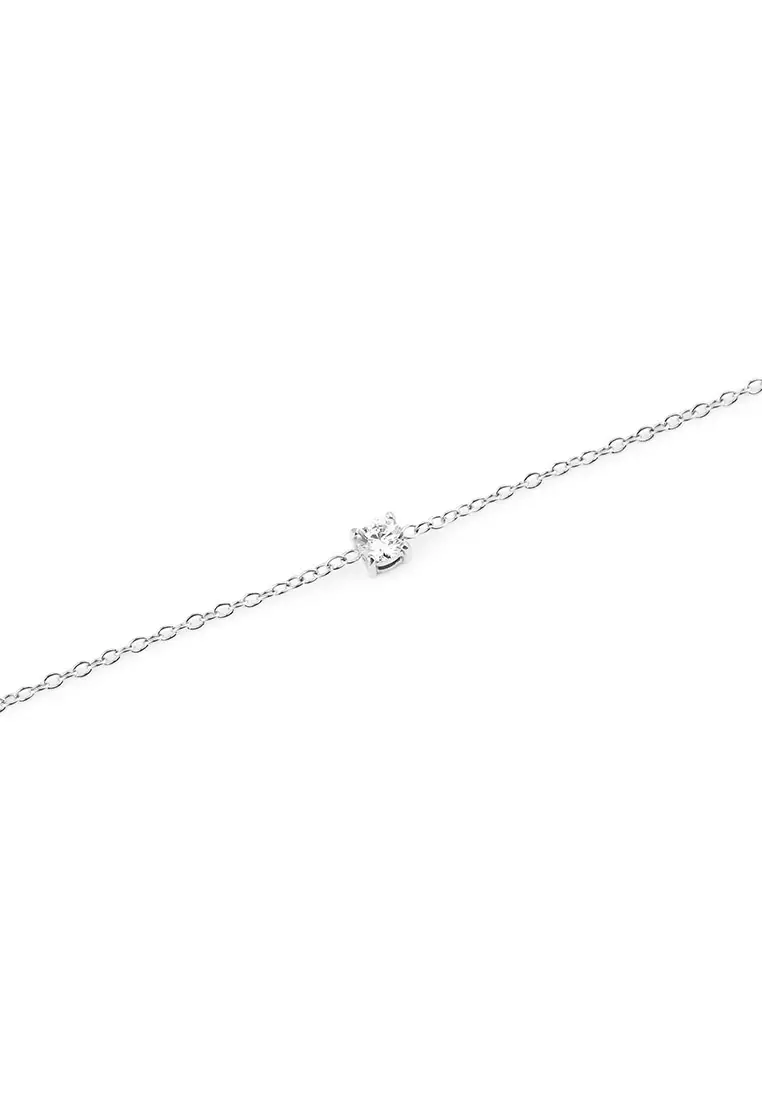 Mirelle Solitaire Bracelet Silver - Unisex Bracelet for women and men stainless steel crystal Bracelet DW Official Authentic Original gelang tangan perempuan lelaki DW