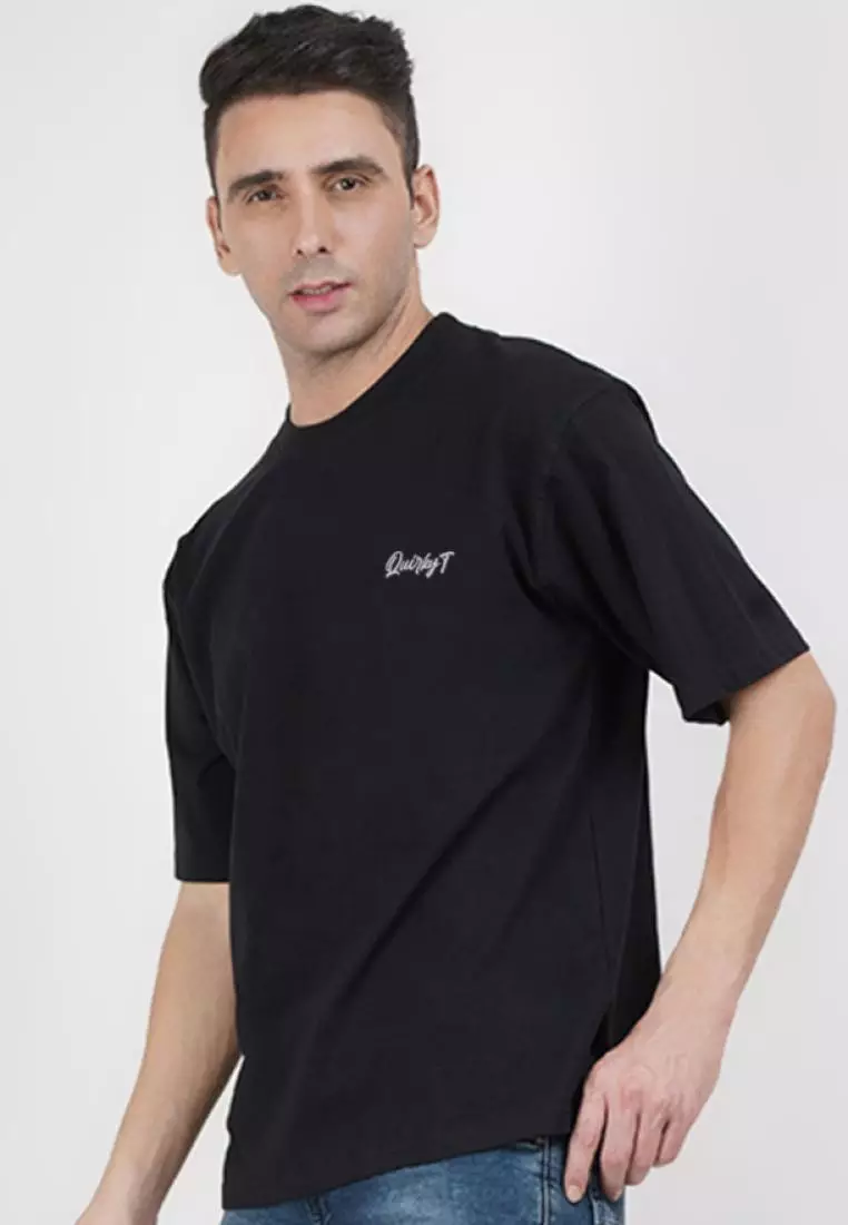 Oversized Skull Punk Black Cotton Short Sleeve Essential T-Shirt