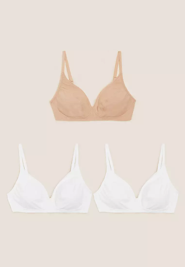 MARKS & SPENCER M&S 3pk Non Wired Full Cup Bra 2024