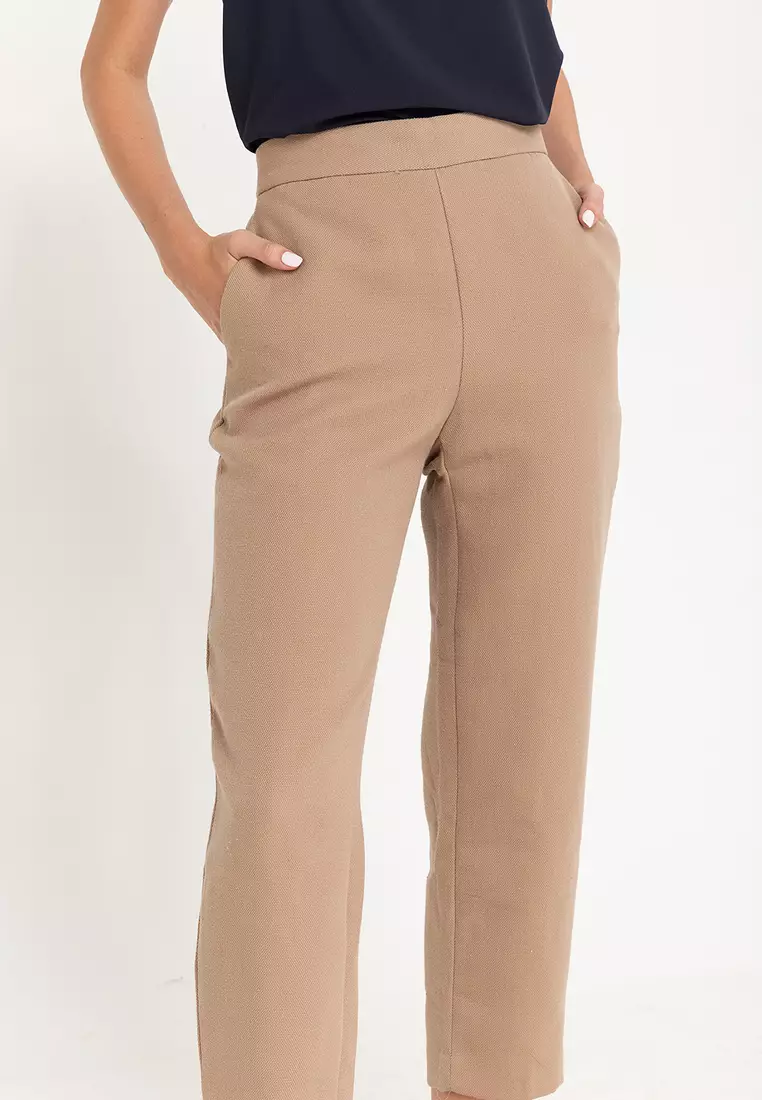 Buy GIORDANO LADIES Twill Knit Tapered Pants With Taping 2024