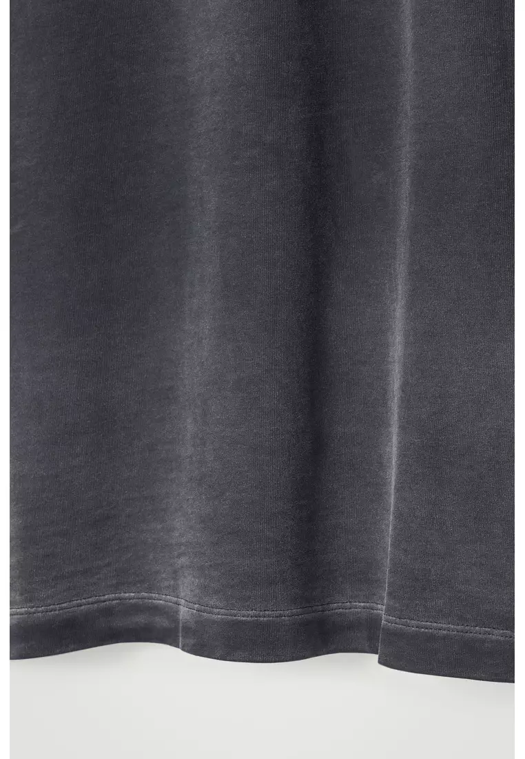 OVERSIZED WASHED-JERSEY MOCK-NECK T-SHIRT