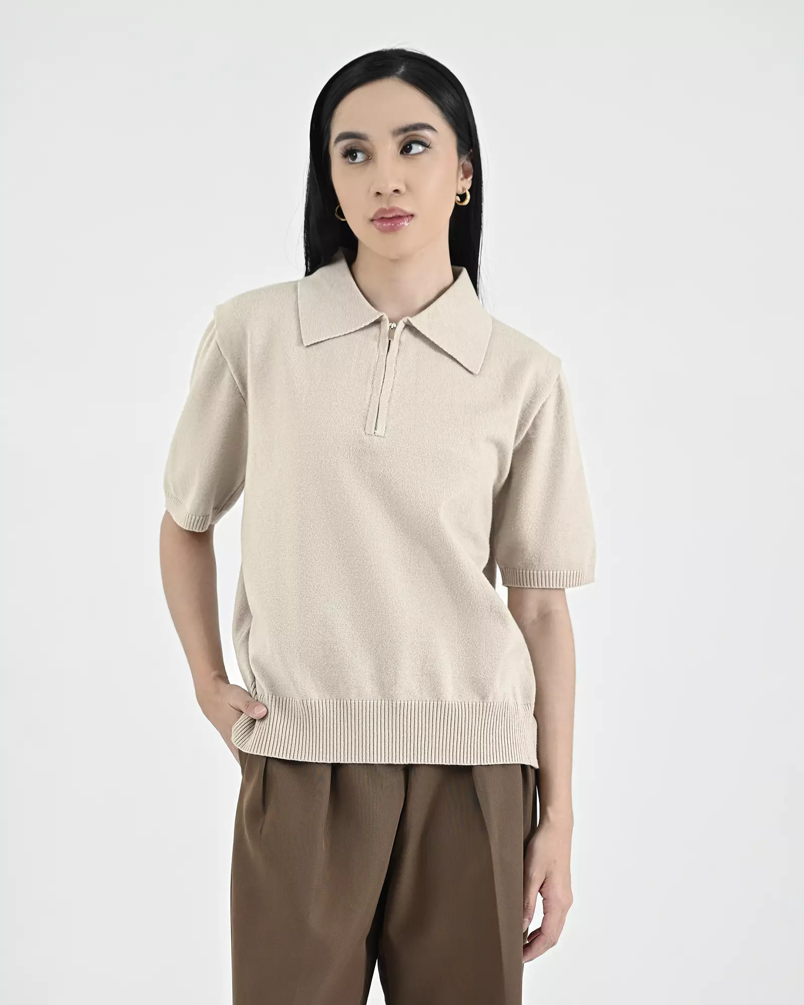 Geulis.id BORINI KNIT TOP - Beige