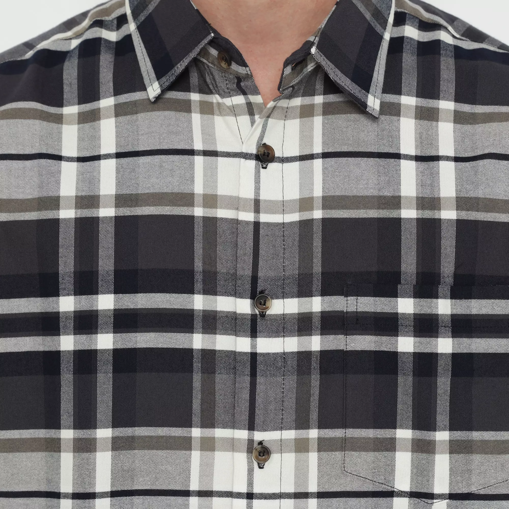 Platini Kemeja Kotak-Kotak Pria Lengan Pendek Dark Grey 71001