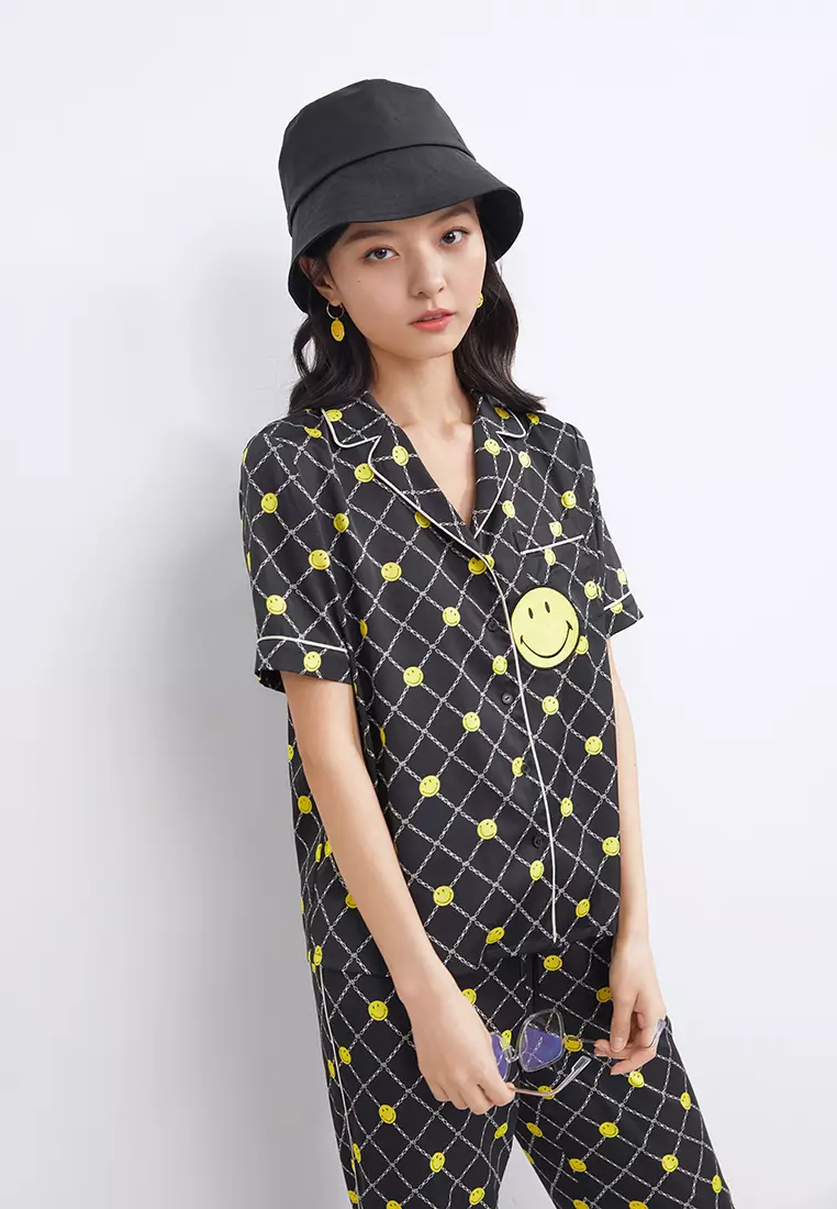 Smiley Emoji Print Blouse