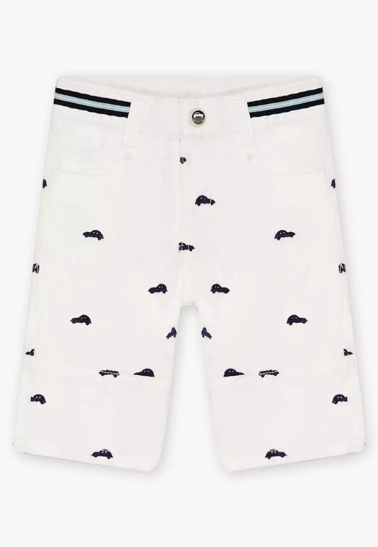 White top twill shorts