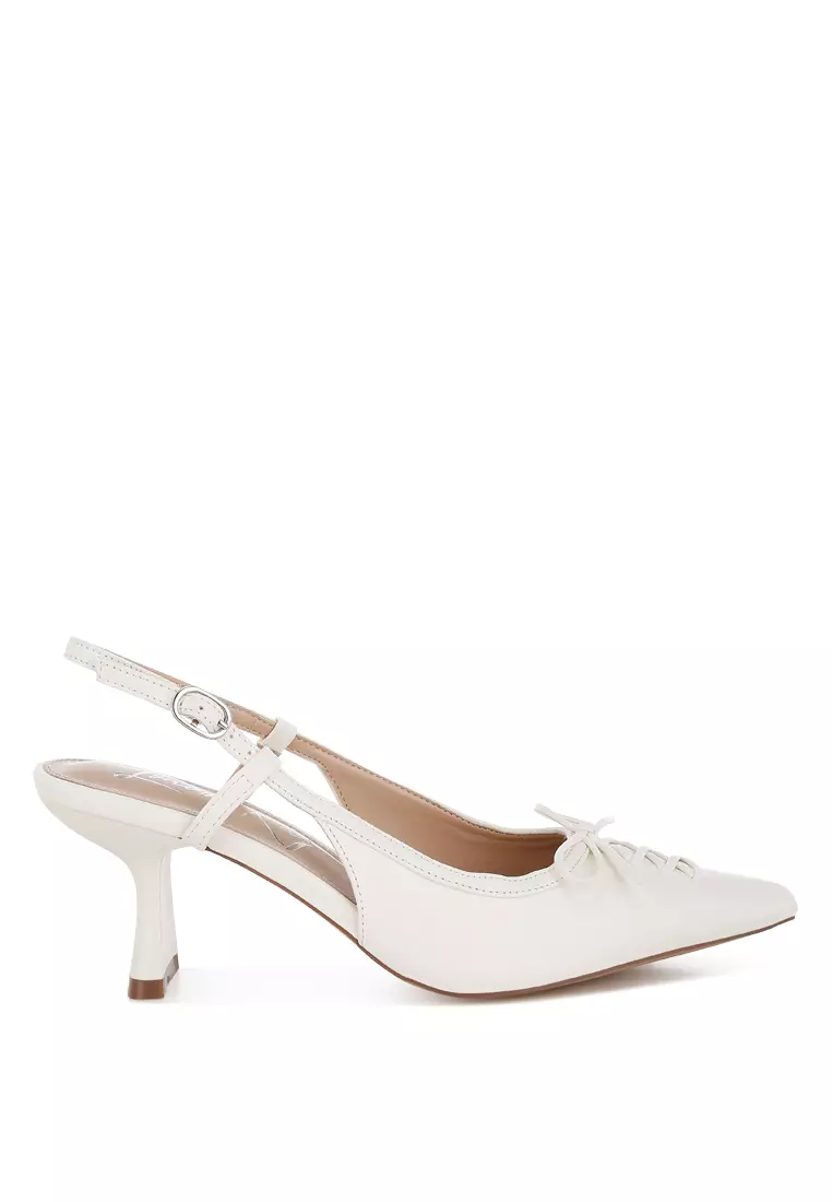 Discount on London Rag  shoes - SKU: Kitten Heel Pointy Slingbacks in Black