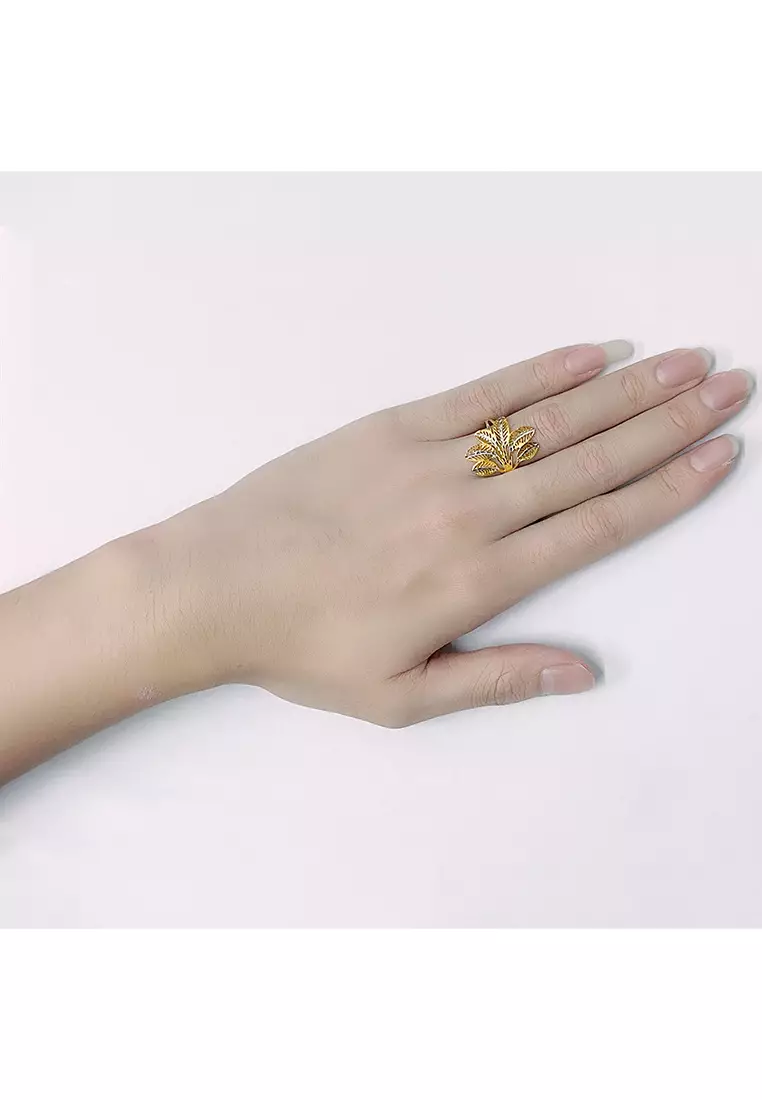 MJ Jewellery 916/22K Gold Curry Leaves Ring C81