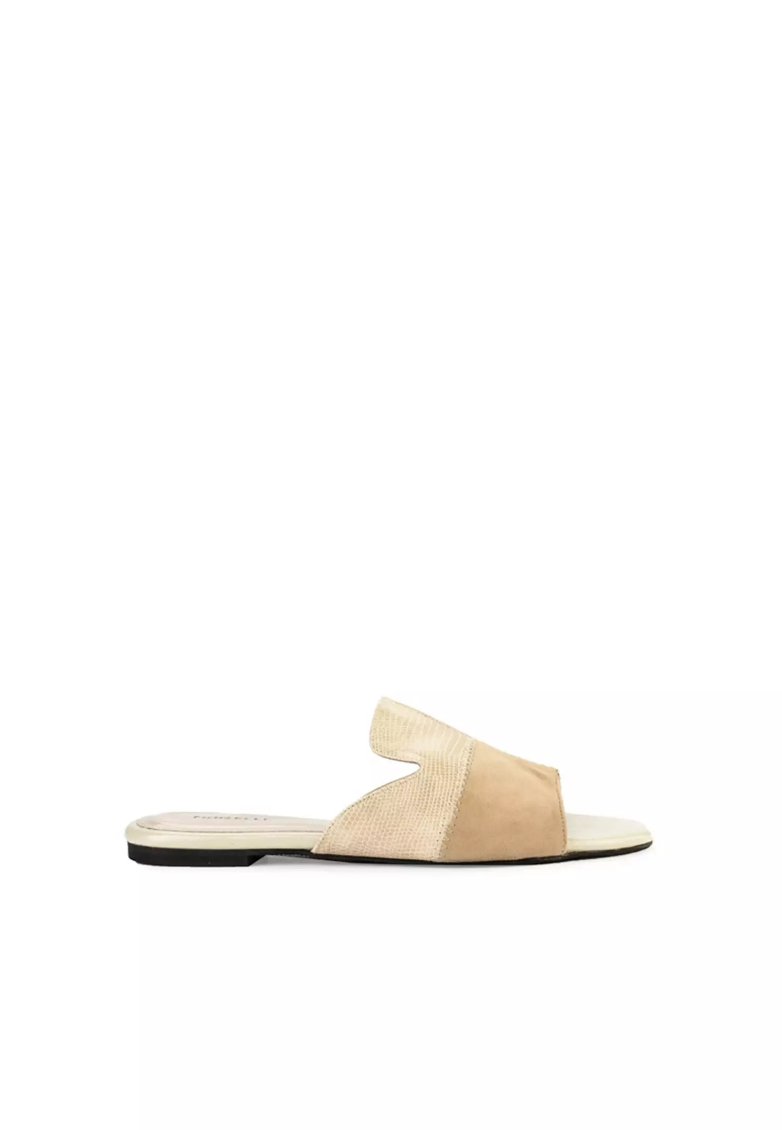 Tulip Sandal wanita Flat Slip On - Cream