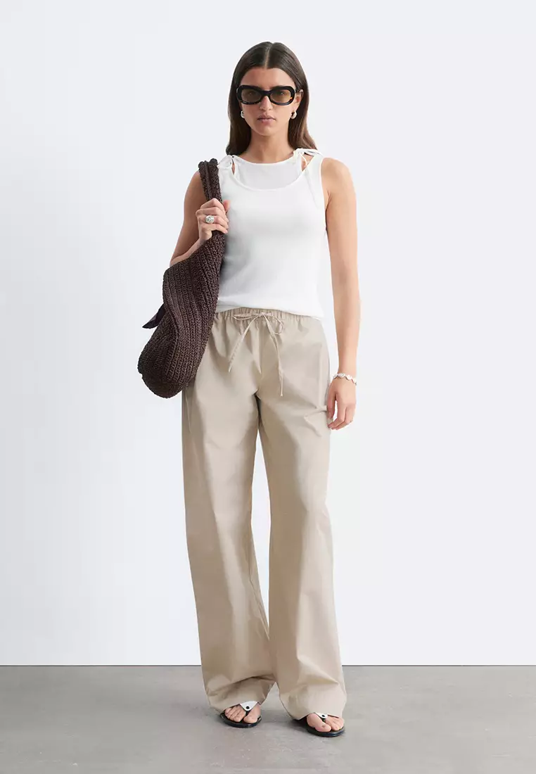 Cotton Twill Drawstring Trousers
