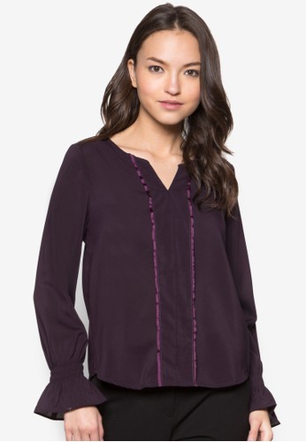 Dita 褶zalora 心得飾長袖上衣, 服飾, 上衣
