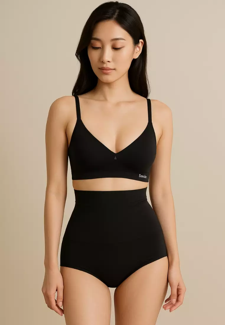 Premium Daelyn High-Waisted Girdle Panties in Black Shapewear Compression