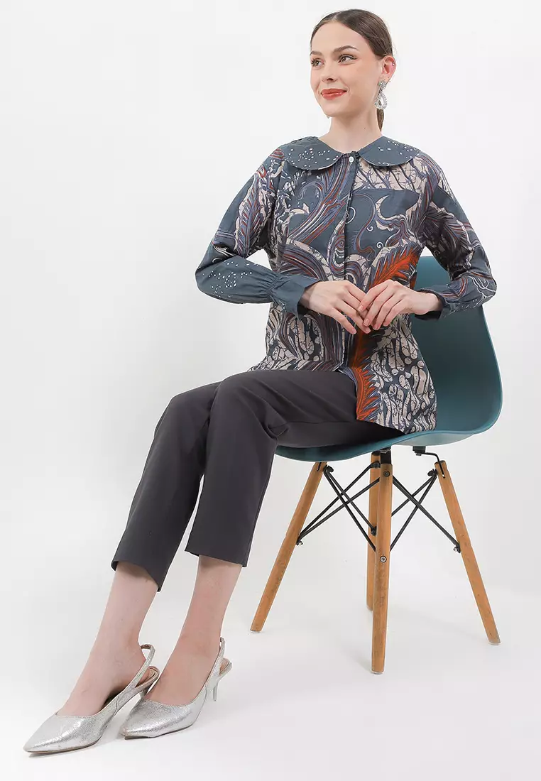 Wulu Blouse Batik Premium Wanita Casual Modern