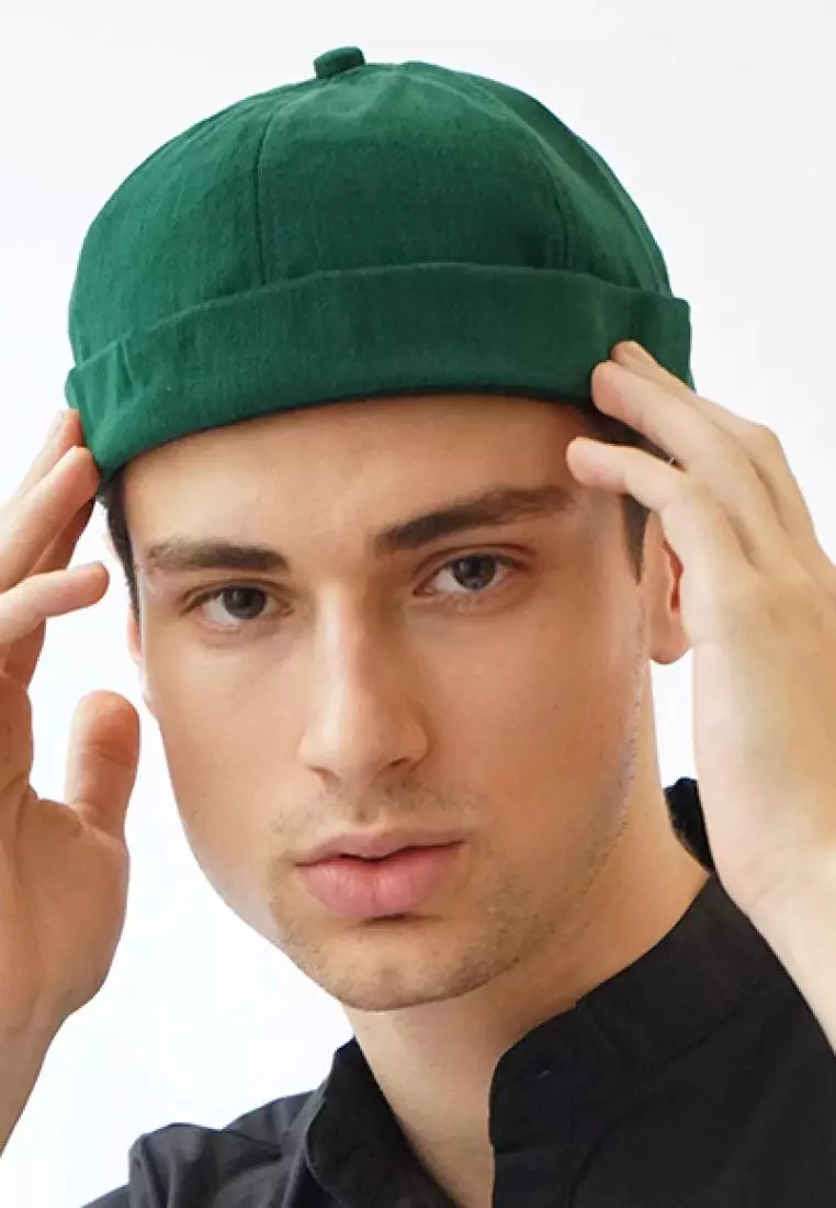 Peci Beanie Polos Miki Hat Kopiah Topi Hijrah Muslim Hijau Botol