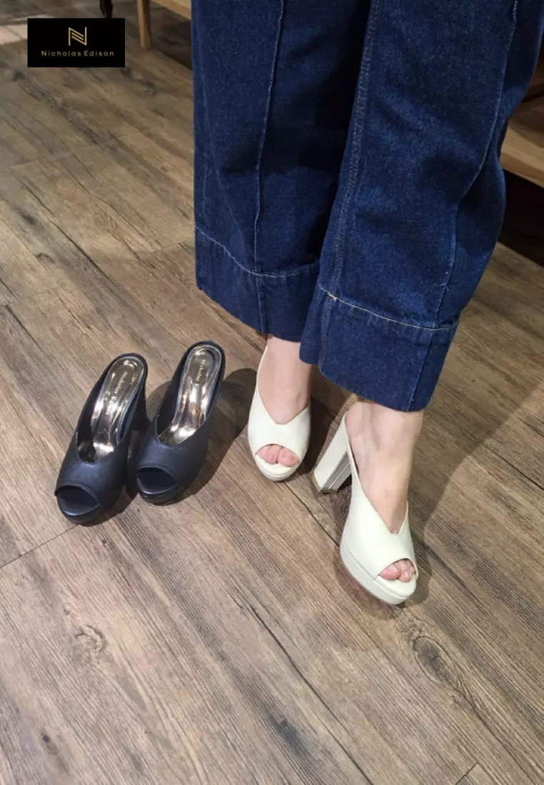 Nicholas Edison Heel Lela Cream