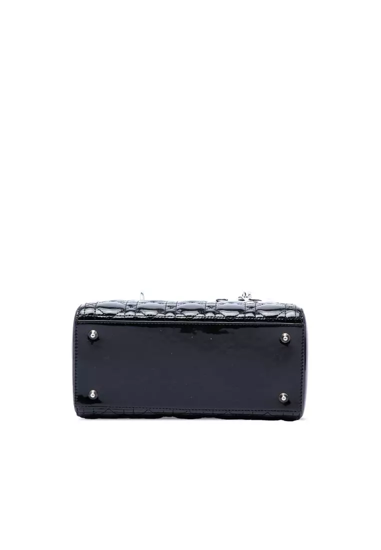 Pre-Loved Dior Medium Patent Cannage Lady Dior