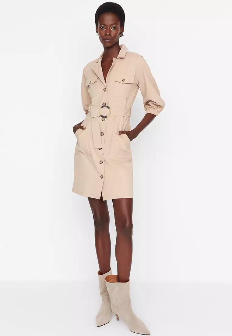 Shirt Dress With A Belt