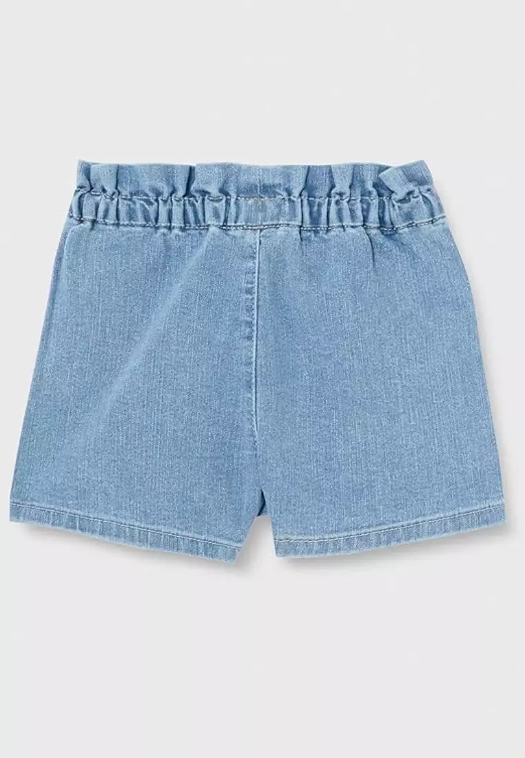 "Eco-Recycle" denim paperbag shorts