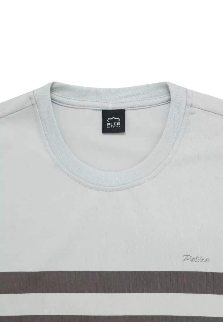 POLICE T-Shirt Salur Bordir Cotton Premium Tebal Pria 53019