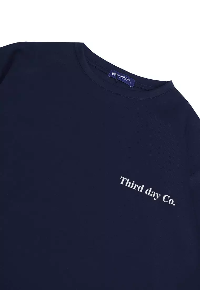 MTQ57 kaos oversize bahan tebal scuba pria distro aesthetic tulisan simpel dare to dream navy