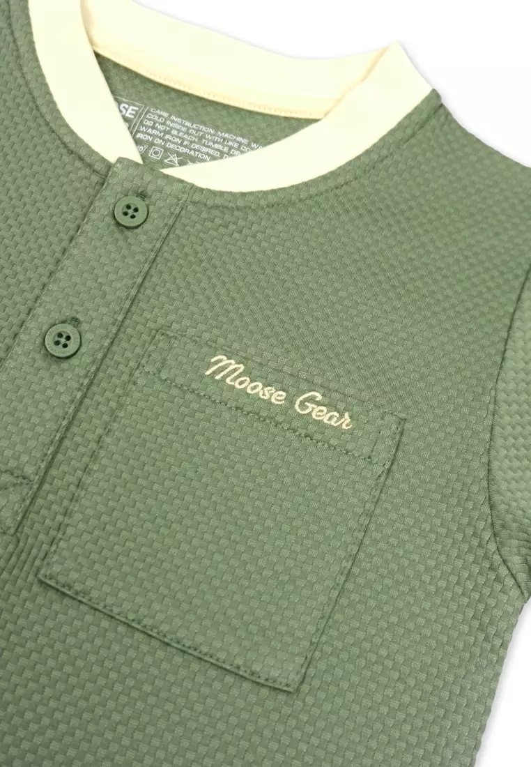 Boys Henley T-Shirt with Embroidery Details