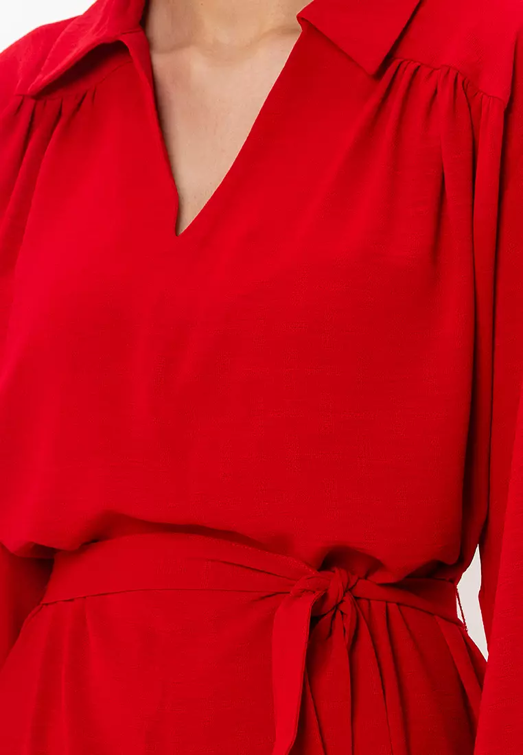 【国内即発】VERO MODA ヴェロモーダ ☆Red shift dress 261845-5801_03.jpg