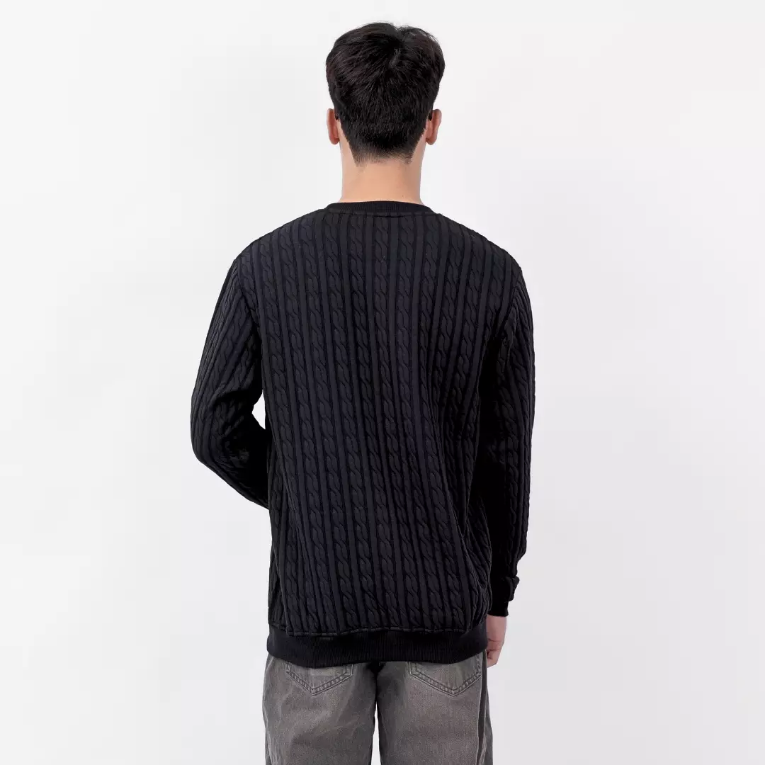 Ryusei Sweater YURA Knit Black – Sweater Knit dengan Tekstur Unik