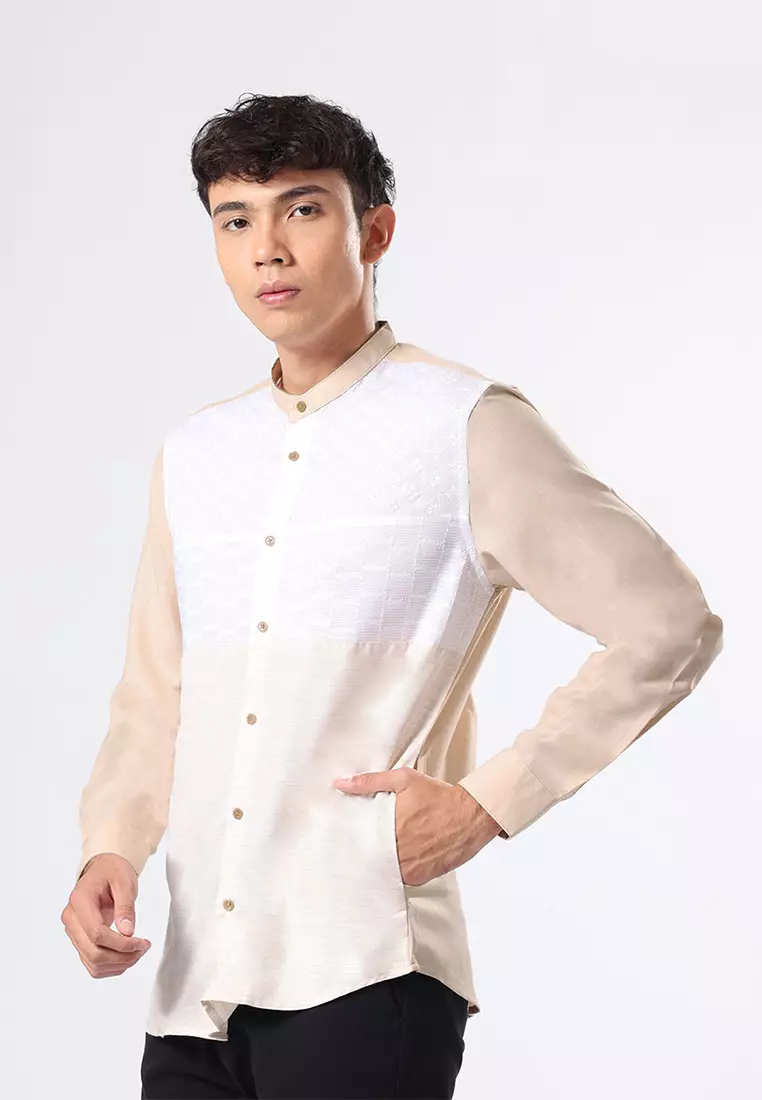 Kemeja Koko Pria Lengan Panjang Baju Muslim Pria TERNATE KHAKY