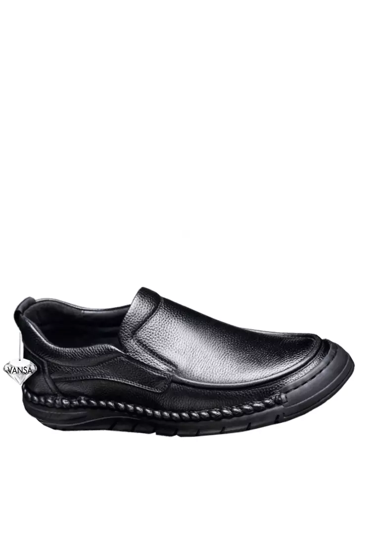 Discount on Twenty Eight Shoes  shoes - SKU: VANSA Top Layer Cowhide Business Slip-on Loafer VSM-C-23507