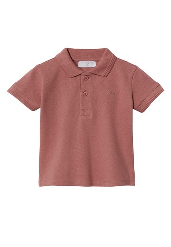 MANGO BABY red Embroidered Cotton Polo Shirt 9C150KAB366681GS_1