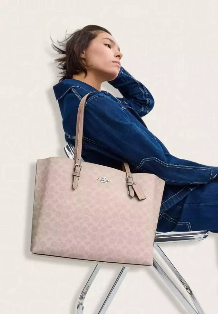 Coach Mollie Tote Bag In Signature Canvas Sand Taupe