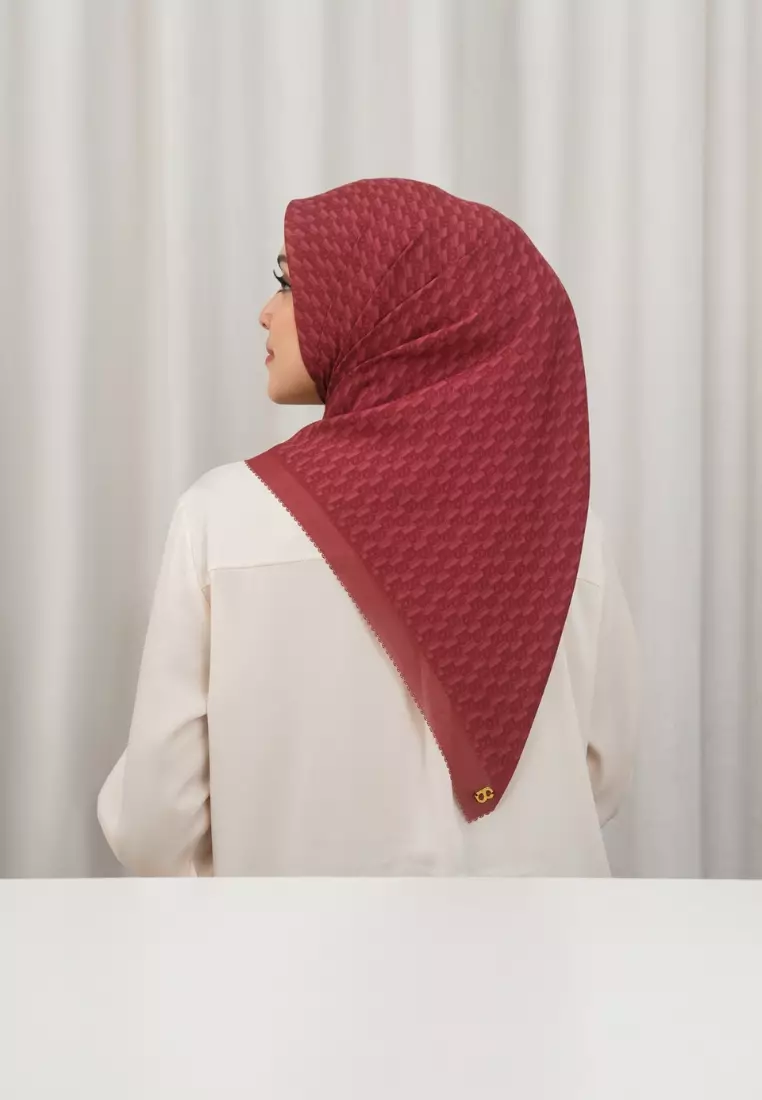 Leena Monogram Square - Red Dahlia