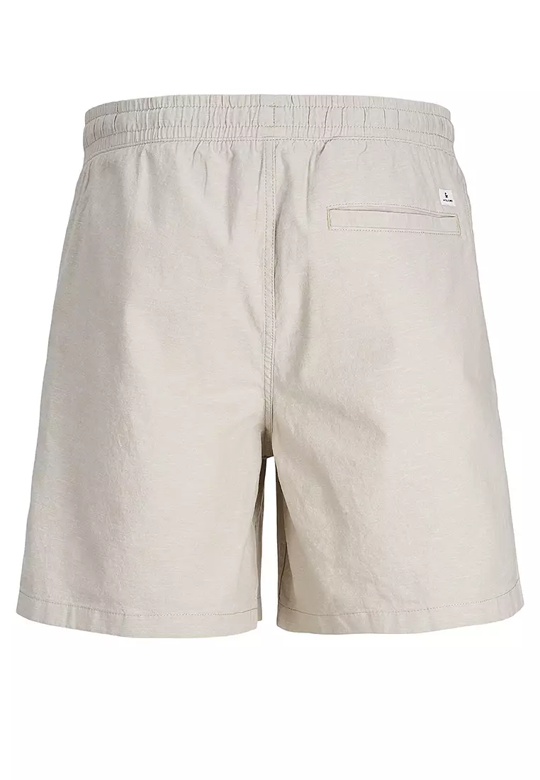 Jack & Jones JPSTJAIDEN JJSUMMER LINEN BLEND JOGSHORT - Shorts - black