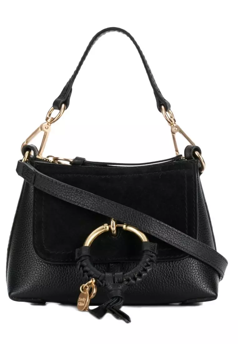 See By Chloe Mini Joan In Grained And Suede Cowhide Crossbody Bag for Women in Black