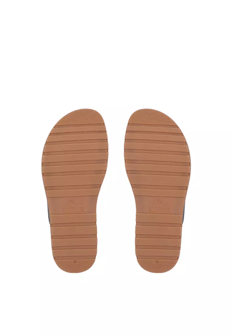 Black CR Lisa Double Strap Sandals