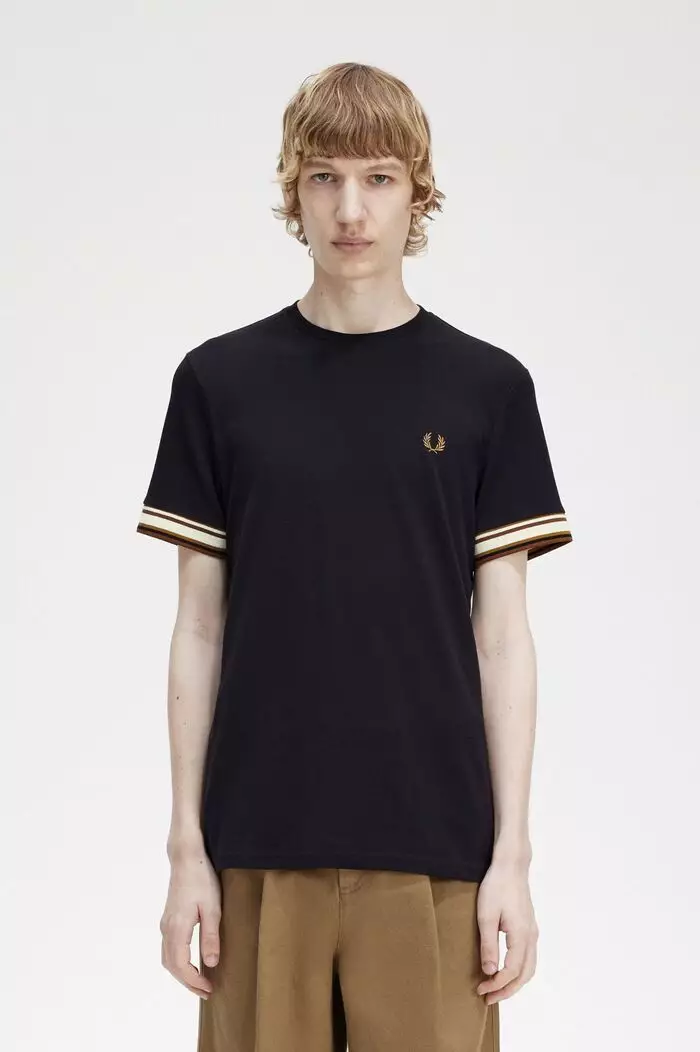 Buy Fred Perry Fred Perry M6568 Bold Tipped Piqué T-Shirt (Black) 2023 ...