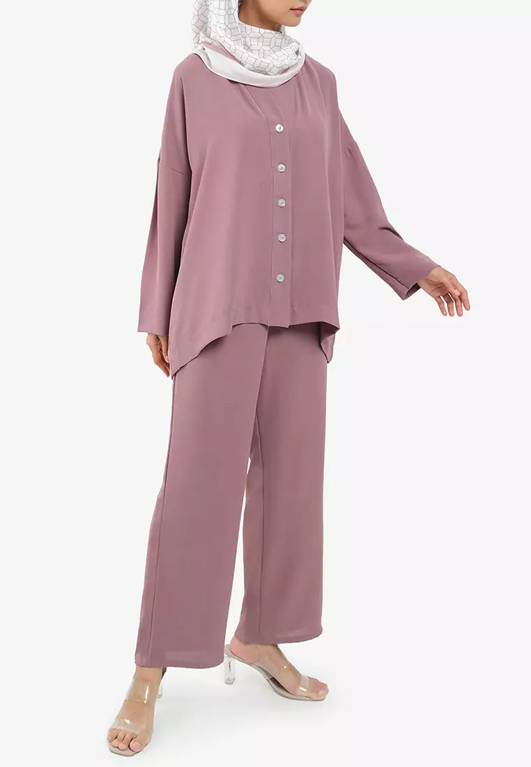 Sarena Straight Cut Pants - Rose Taupe