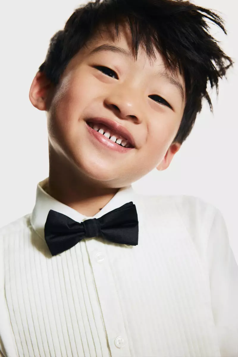 Tuxedo shirt with a bow tie