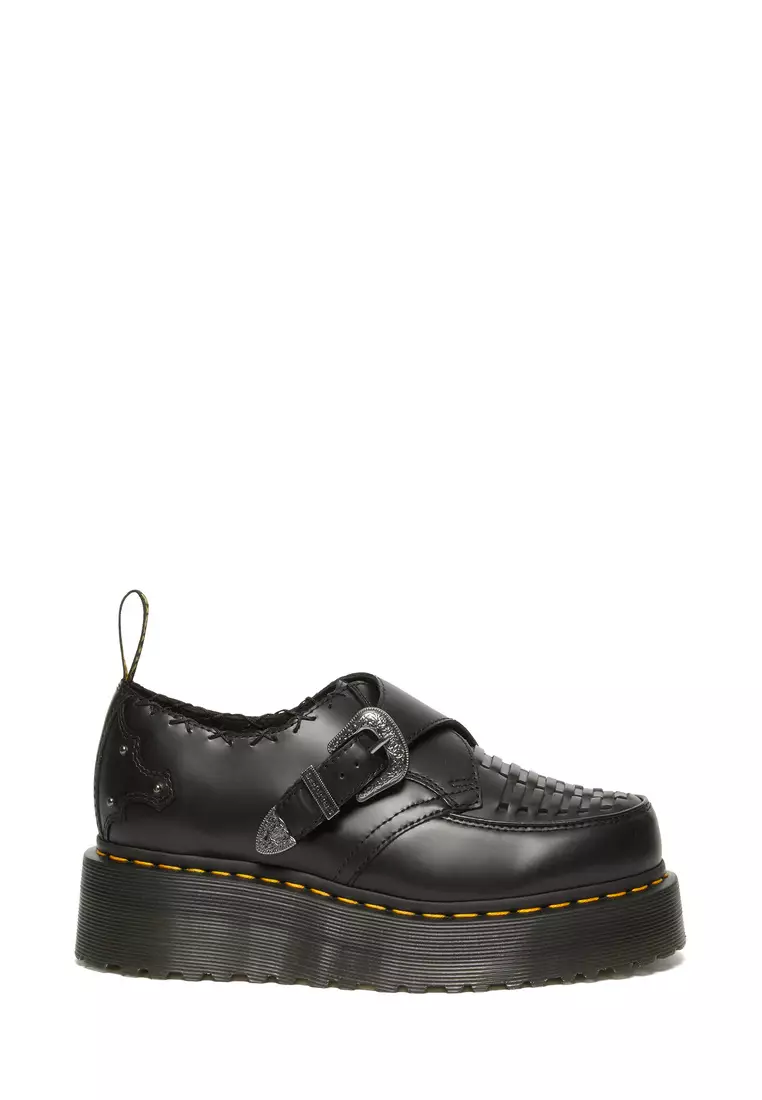 Discount on Dr. Martens  shoes - SKU: Ramsey Woven Smooth Leather Platform Creepers