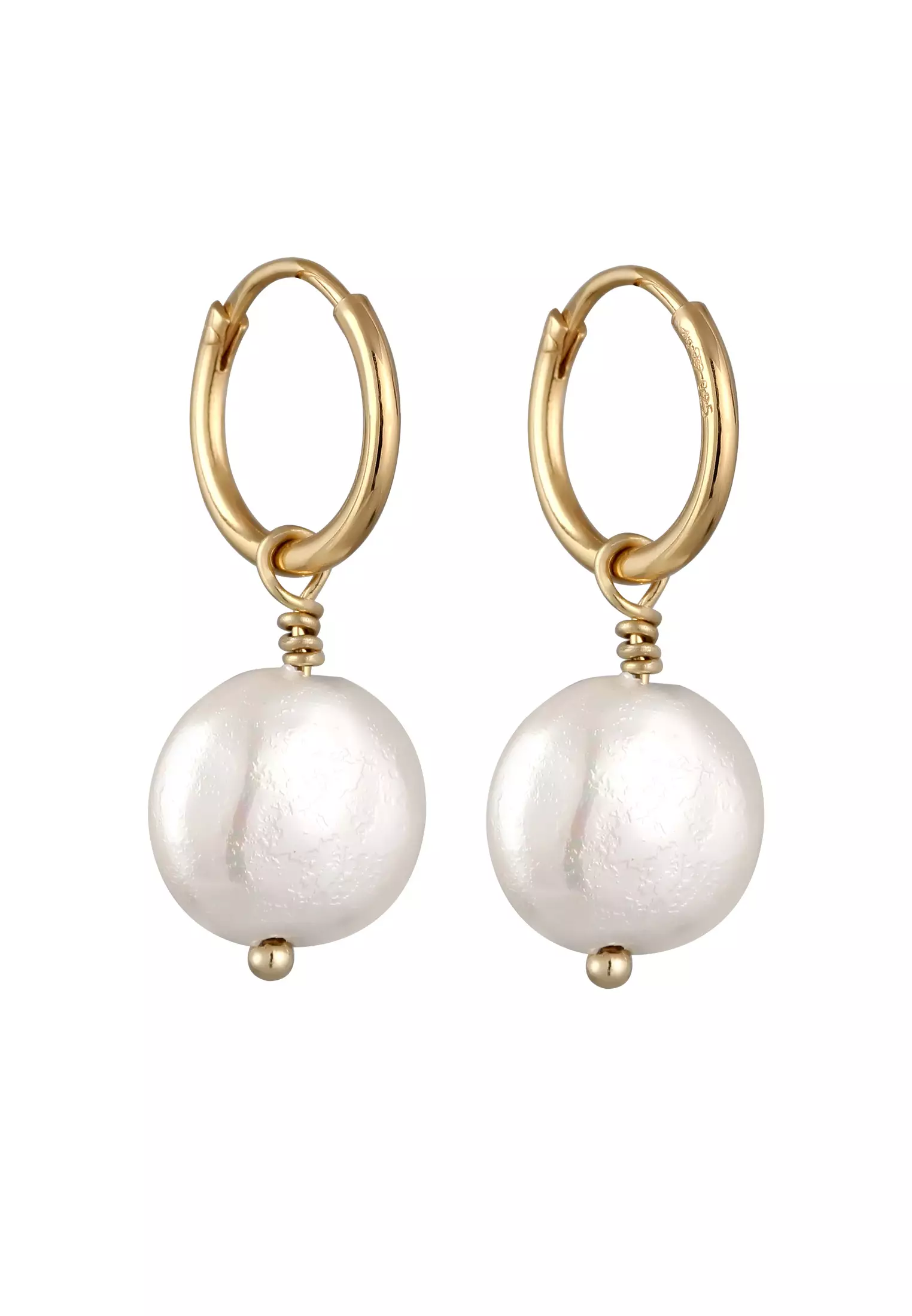 Earring Creole Pearls Summer Gold Plated