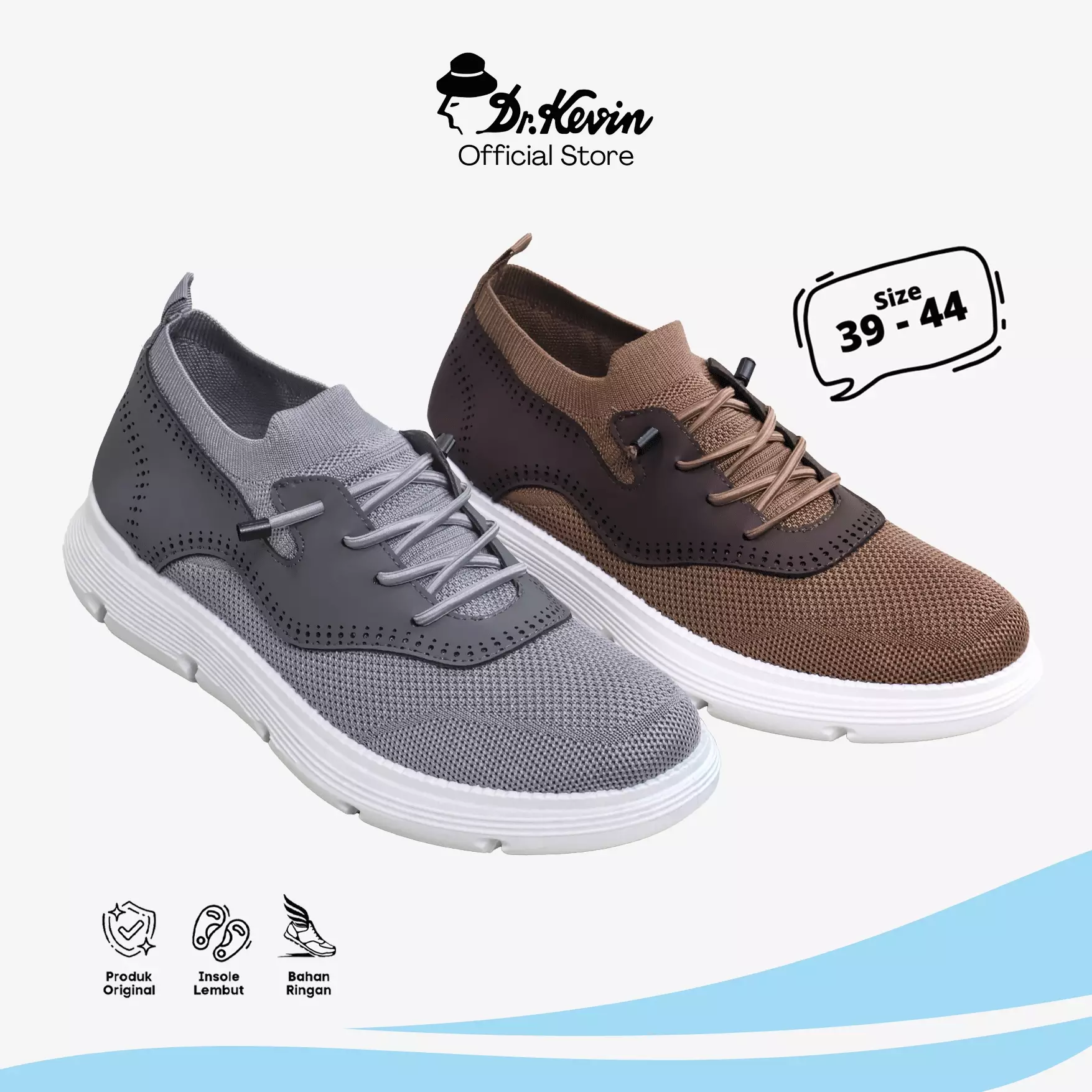 Dr. Kevin Sepatu Sport Pria Men Sneakers Sepatu Sekolah Flyknit Tali 889-106