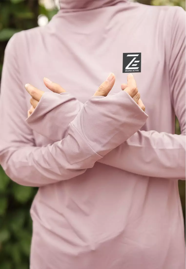 Zelena - Haya Inner Thumbhole Dry Fit | Kaos Olahraga Polos - Blushing Pink - XL