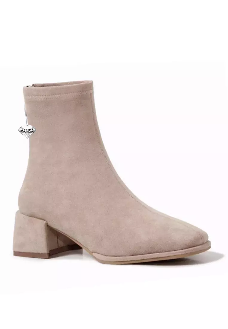 Discount on Twenty Eight Shoes  shoes - SKU: VANSA Fashionable Square toe Elastic Suede Short Boots VSW-B-1008