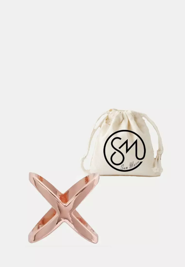 Women's Accessories X Shaped Scarf Ring Buckle  Bros Wanita Rose Gold
