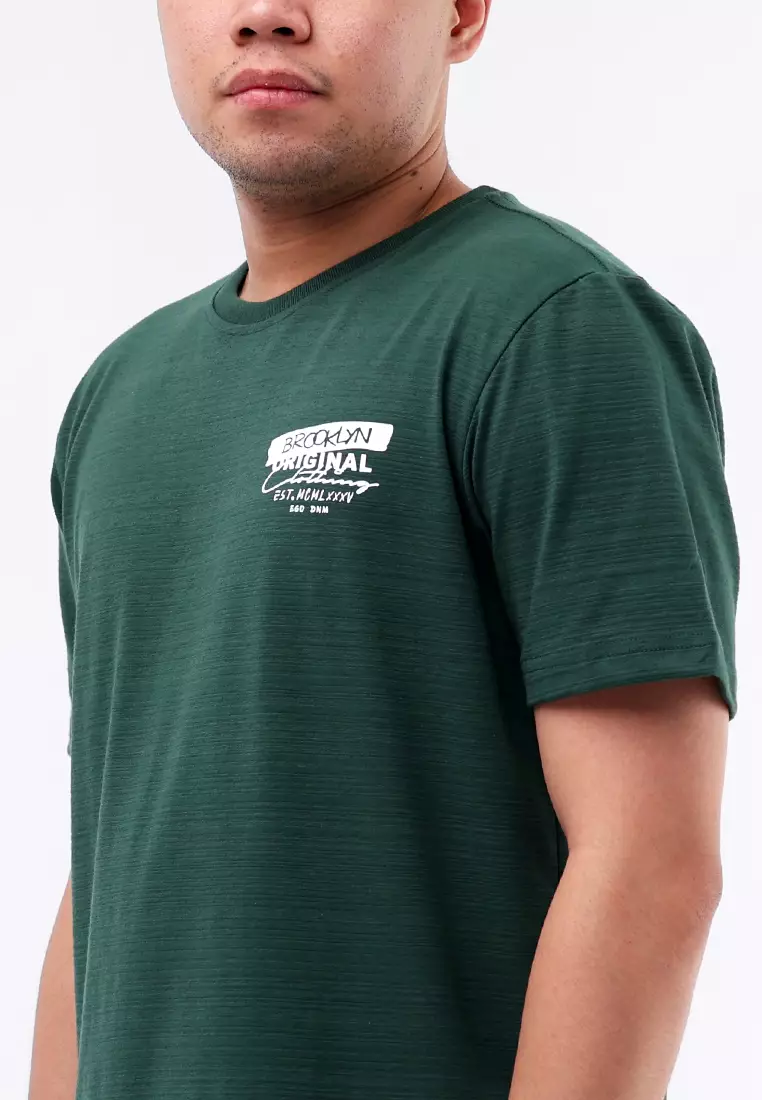 Round Neck Streaky Short Sleeves T-Shirt