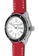 EGLANTINE 銀色 EGLANTINE® Vanessa 女士精鋼石英手錶白色錶盤，紅色皮錶帶 7560FACAA08BDFGS_2