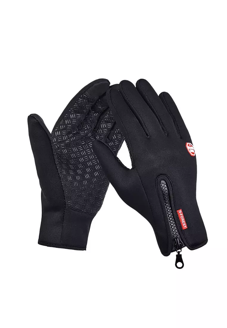 Irroin Sarung Tangan Motor Sepeda Gunung Sporty Pria Anti Slip Material Nylon ORIGINAL - Black