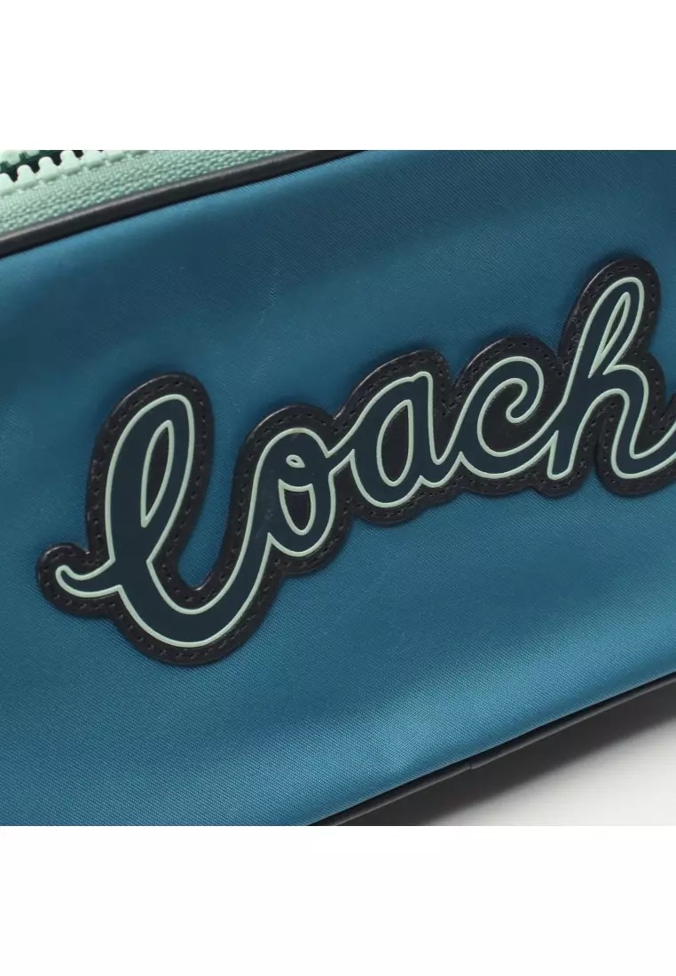 Coach Pre loved Coach Shoulder bag Nylon Blue green Navy