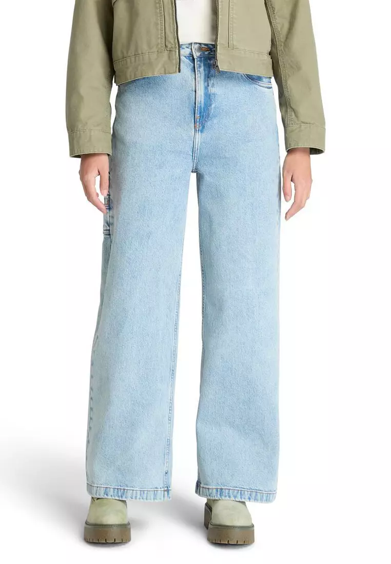 女款天絲™牛仔寬褲