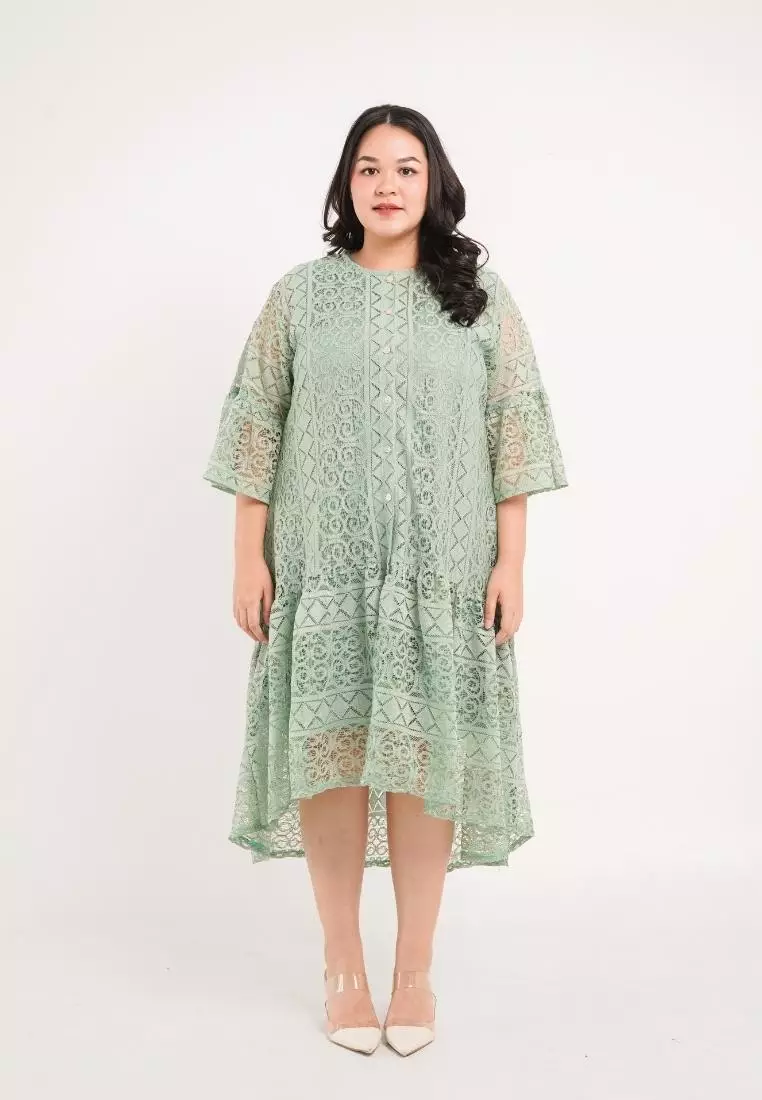 Plus Size Party Dress Aveline Mint