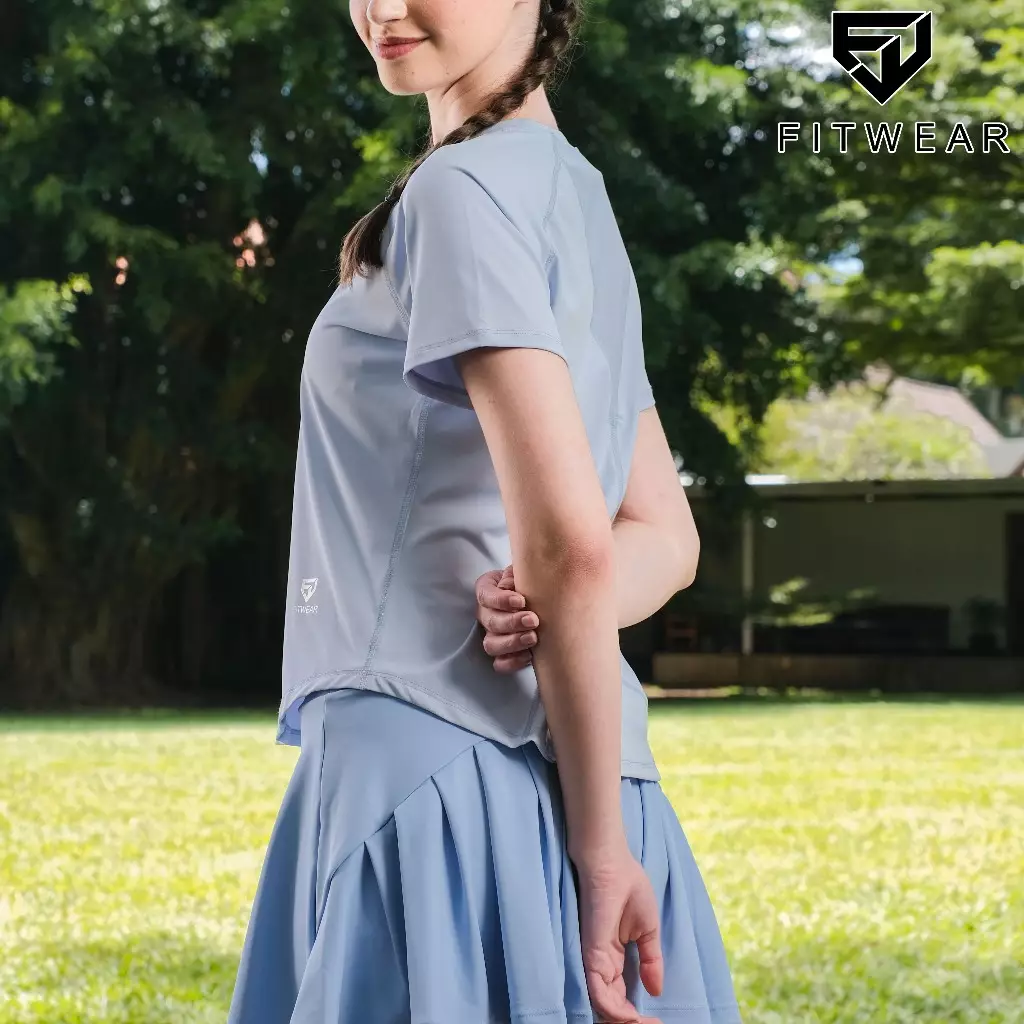 Fitwear Kaos Big Size Olahraga Wanita JULIANA BACKMESH OVERSIZE - LIGHT BLUE